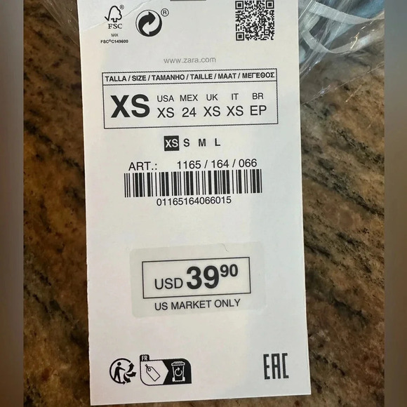 Zara Paisley Pattern Top Cami.  XS.  New with tags - Picture 5 of 5